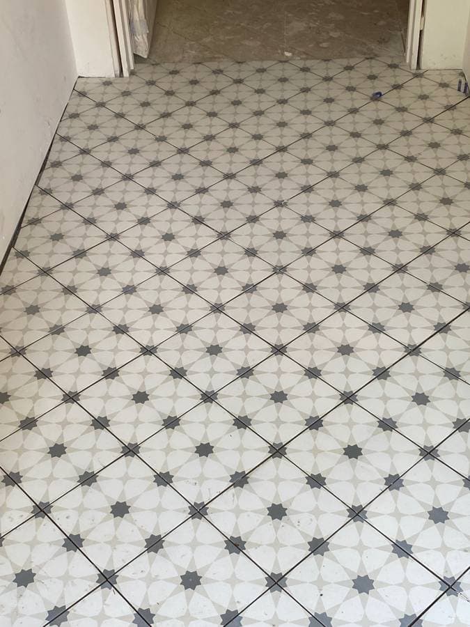 picture of newly remodeled tile floor with textured tile