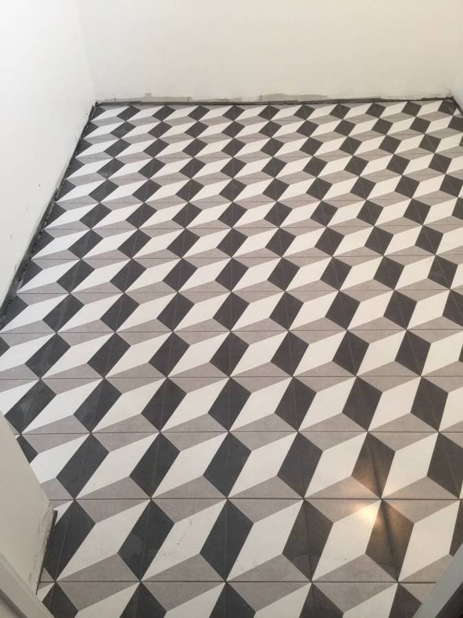 picture of newly remodeled tile floor with textured tile